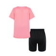 thumbnail image 2 of TiaoBug Kids Boys Print Short Sleeve T-Shirt and Shorts Set Sport Suit Athletic Football Uniform Pink 9-10, 2 of 7