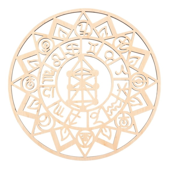 CIMAXIC wall pendant Wooden Hollow-out Wall Decor Geometric Home Hanging Decor Meditation Prop,11.81"X11.81"X0.39"