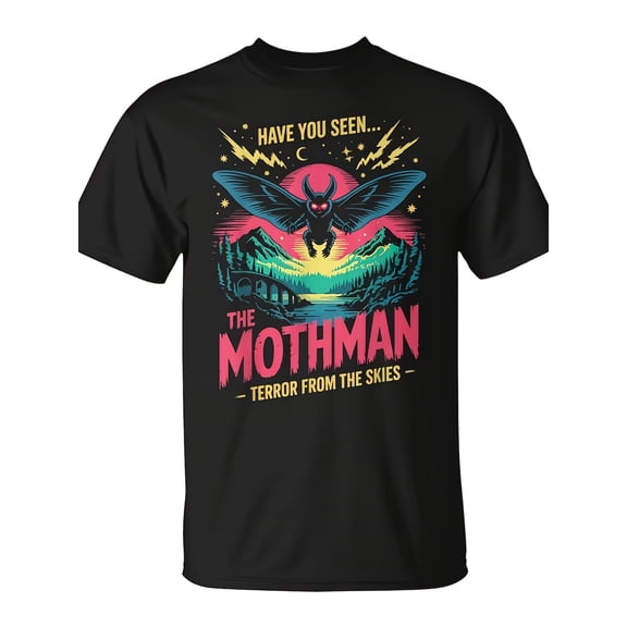 Mothman T Shirt Retro Vintage Cryptid Horror Graphic Design Unisex Streetwear Casual Daily Wear Cotton Men's Women's Tee Shirt