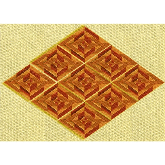Ahgly Company Machine Washable Indoor Rectangle Transitional Orange Red Orange Area Rugs, 3' x 5'