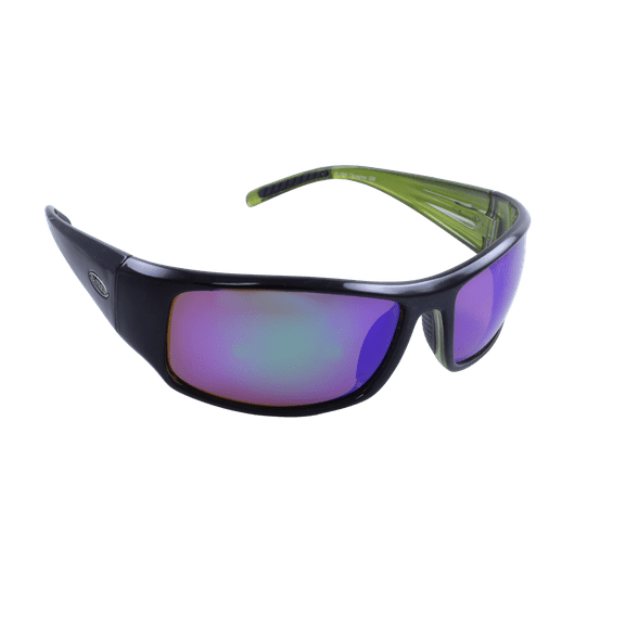 Sea Striker Thresher Beach Boating Fishing Polarized Sunglasses Men Women Black Frame w/Green Mirror Lens