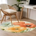 thumbnail image 4 of Retro Spring Floral Round Area Rug 3.3 FT, Non Slip Small Entryway Kitchen Mat, Watercolor Farmhouse Summer Flowers Washable Soft Circular Rug Non-Shedding Door Mat for Bathroom Playroom Kids Room, 4 of 9