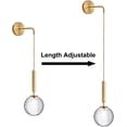 thumbnail image 2 of Aplique de pared elegante, luz suave y difusa con pantalla de vidrio transparente, lámpara de pared minimalista para dormitorio, porche cubierto, terraza, admite bombillas con base E27 (no incluidas), 2 of 5