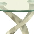 thumbnail image 2 of Modern Round Glass Top End Table with Twisted Metal Base, Silver and Black, 2 of 3