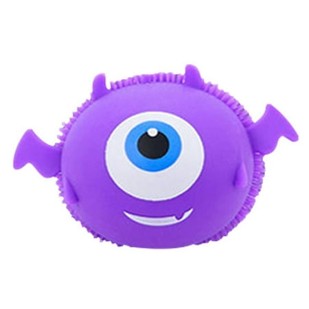 Guvpev Halloween Little Devil Decompression Toy Pinch Music Ball Prank Vent Adult Toy - Purple