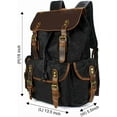 thumbnail image 2 of HMSHA Leather Backpack for Men,Huge Waxed Canvas Shoulder Rucksack for Travel Laptop OVERSIZE (M80_Brown_XL), 2 of 6
