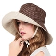 thumbnail image 3 of Maitose Women's Wide Brim Foldable Sun Hat Beige, 3 of 3