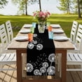 thumbnail image 4 of Table Runners 70 Inches Long Dress Scarves, White Dandelion Farmhouse Coffee/Dining/Kitchen Table Decor, Holiday Table Runner, Spring Flowers Botanical Vintage Black 13x70 Inch, 4 of 9