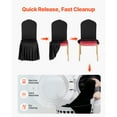 thumbnail image 5 of KFFKFF 30 Pcs Black Chair Covers, Polyester Spandex Stretch Slipcovers for Weddings, Parties, Dining, and Banquets, Flat-Front Design, Fits Chairs Measuring up to 20.08 x 17.72 x 37.4 Inches, 5 of 9