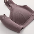 thumbnail image 6 of LLYwey Pull On Bras for Women Woman's Solid Color Front Buckle Ventilate Elastic Style Medium Sized Bra Without Underwire Women Size nylon Cami Bra Style LW-148 Purples 42, 6 of 9