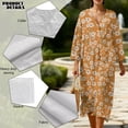thumbnail image 5 of Xoenoiee Cherry Blossom Print Linen Dress for Women V Neck 3/4 Sleeve Boho Midi Dress Casual Spring Vacation Outfits, 4XL, 5 of 6