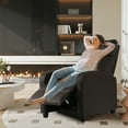 thumbnail image 2 of CL.HPAHKL Recliner Massage Chair, Living Room Recliner Chair with Thick Seat Cushion and Lumbar Support Home Theater Recliner with Massage Single Sofa Chairs for Living Room Bedroom, Brown, 2 of 7