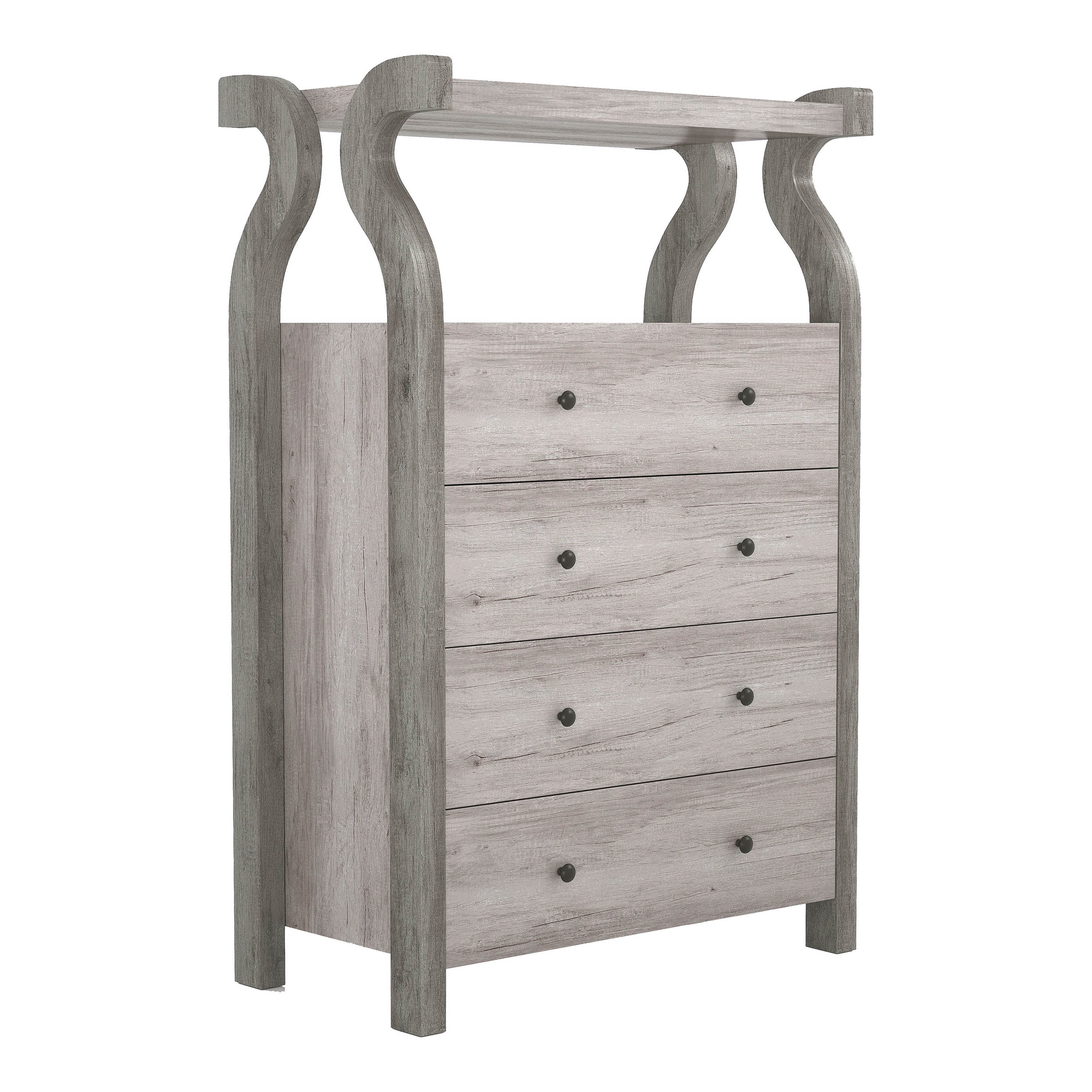 Furniture of America Draste 4-Drawer and 1-Shelf Wood Coastal White Chest
