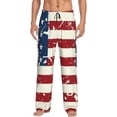 thumbnail image 1 of Balery Vintage American Flag Pantalones de pijama para hombre, pijama ultraligero, pantalón de descanso-3X-Large, 1 of 6