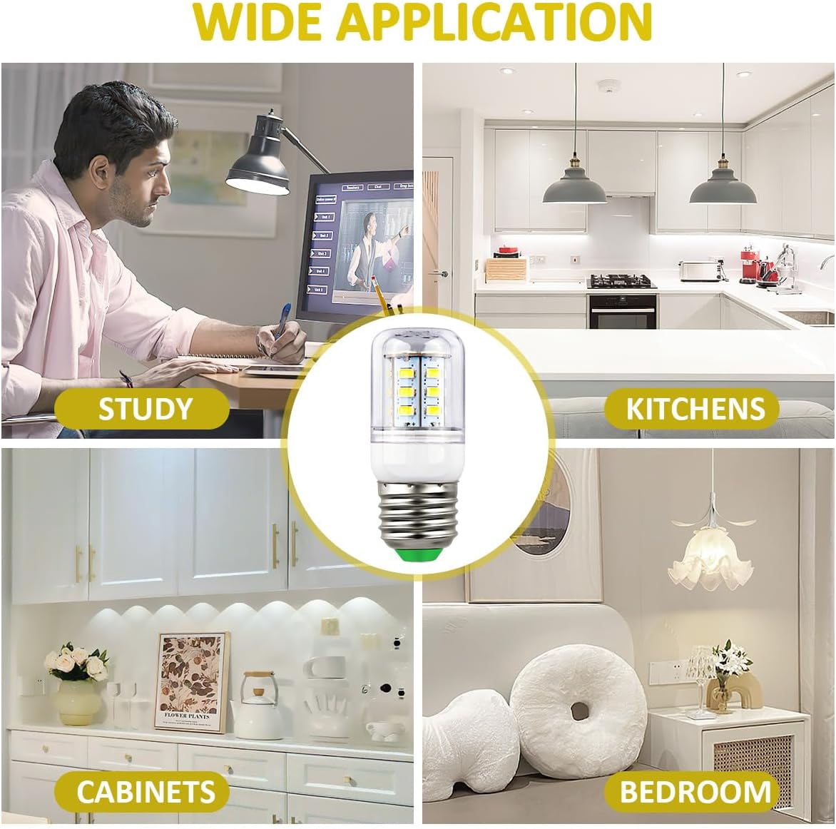 KEI D34L Refrigerator Bulb Replacement for Frigidaire Kenmore Electrolux 5304511738 LED Refrigerator Replace PS12364857 AP6278388 4584444 (110V-240V 3.5W White Light)