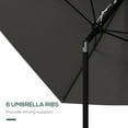 thumbnail image 6 of Patio Umbrellas Outsunny 6.5' x 10' Rectangular Market Umbrella, Patio Outdoor Table Umbrella with Crank and Push Button Tilt, Dark Gray,Market Umbrellas, 6 of 8