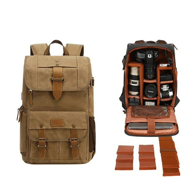 Sac à Dos Batik Imperméable pour Appareil Photo Reflex avec Port USB pour Ordinateur Portable 17 Pouces Sac pour Appareil Photo Homme pour Canon Nikon Sac pour Objectif Reflex Kaki