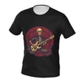 thumbnail image 2 of Generic Funny Skeletons Band At Rock Concert Graphic Men's Short Sleeve Full Print T-Shirt Black, 2 of 8