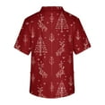 thumbnail image 4 of Wutalume Men's Casual Short Sleeve V-Neck Shirt, Christmas Print with Front Pocket, Lightweight Workwear Top for Carers, Nurses and Daily Wear,Red M, 4 of 5