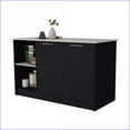thumbnail image 4 of Kitchen Islands with Storage Cabinets & Open Shelves, Wenge & Onyx 59” Wide | Stationary Kitchen Islands | Rectangular, 4 of 7