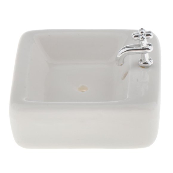 1:12 Lavabo Cuadrado Fregadero Simulación Casa de Muebles Modelo Accs