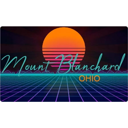 

Mount Blanchard Ohio 4 X 2.25-Inch Fridge Magnet Retro Neon Design