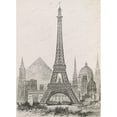 thumbnail image 3 of Vintage Apple Collection 11x14 Black Modern Framed Museum Art Print Titled - La Tour Eiffel - Hauteur CompareÂ´e, 3 of 5