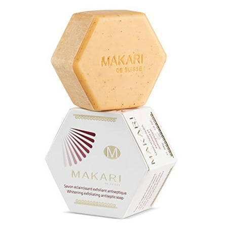 Makari Classic Whitening Exfoliating Antiseptic Soap 7 oz. - Cleansing & Moisturizing Bar Soap for Face & Body - Brightens Skin & Fades Dark Spots, Acne Scars, Blemishes &