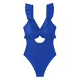 thumbnail image 4 of WAYUTE One Piece Swimsuit Women Swimsuit for Ruffle Bathing Suit V Neck Ruched Swim Suit Cutout Swimwear, 4 of 7