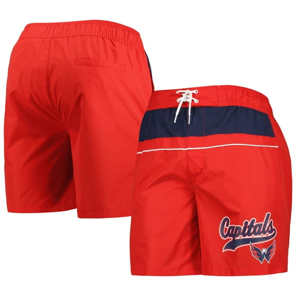 Men's Starter Red Washington Capitals Freestyle Volley Swim Shorts