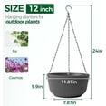 thumbnail image 4 of 12 Inch Large Hanging Planters for Indoor Plants, 2 Pack Self Watering Pots Indoor, Hanging Baskets for Plants,Hanging Flower Pot with Drainage Hole and Plant Hanger, White, 4 of 10