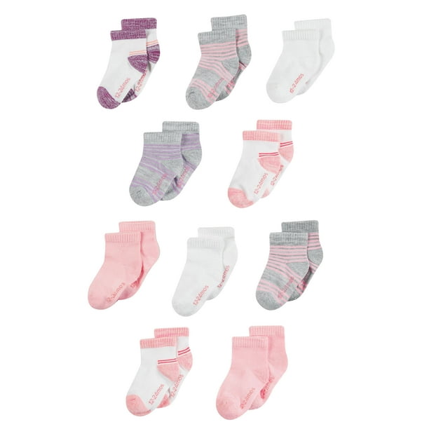 Hanes Hanes Baby & Toddler Girl Ankle Socks Value Pack, 10 Pack