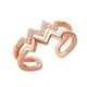thumbnail image 1 of Anillo abierto con microincrustaciones y doble capa con circonitas en forma de corazón para niñas, 1 of 4