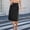 Black, variant on Dianli Denim Midi Skirt Washed High Waist Relaxed Pocket Maxi Skirt Drawstring Casual Pull On Comfortable Breathable Travel Weekend Everyday Skirt
