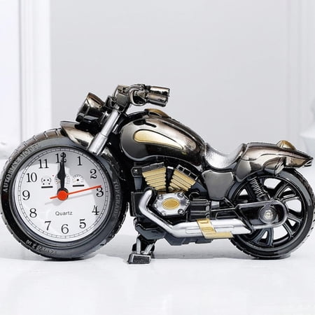 Kids Alarm Clock,Simple Bedside Clock Personalized Desktop Alarm Clock Vintage Mini Motorcycle