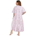 thumbnail image 3 of Women Nightgowns,Short Sleeves Comfy Ladies Nightdress Lightweight Floral Housecoat Plus Size, 3 of 7