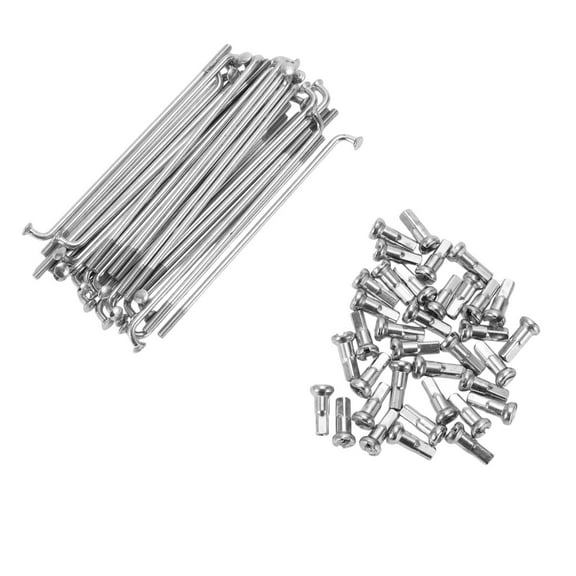 Unique Bargains Bike Bicycle Spokes 14G 75MM Mountain Bike Spokes carbon steel Silver 36Pcs