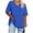 Blue, variant on Vivianyo HD Women's Oversized V Neck T-Shirt, Summer Short Sleeve Casual Loose Fit Tee for Everyday Wear, Women's Hot Pink, Sizes S-5XL