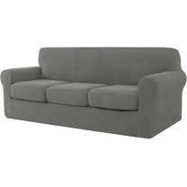CHUN YI Sofa Cover with Separate Cushion Slipcover Stretch Checks (Sofa, Dove Gray)