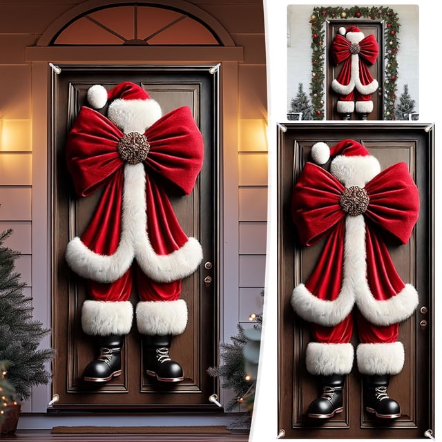 Tapices Divertidos Pajaritas Santa Umbral de Puerta Humorística Decoración de Entrada Navideña Ancho de Puerta