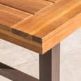 thumbnail image 4 of GDF Studio Triton Outdoor Acacia Wood and Wicker 6 Piece Dining Set with Bench, Sandblasted and Multibrown, 4 of 13