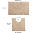 thumbnail image 2 of LuxuRux Bathroom Rugs 2-Piece Bath Mat Set, Soft Plush Anti-Slip Bath Rug +Toilet Mat.1'' Microfiber Shaggy Carpet, Super Absorbent Cream Standard, 2 of 9