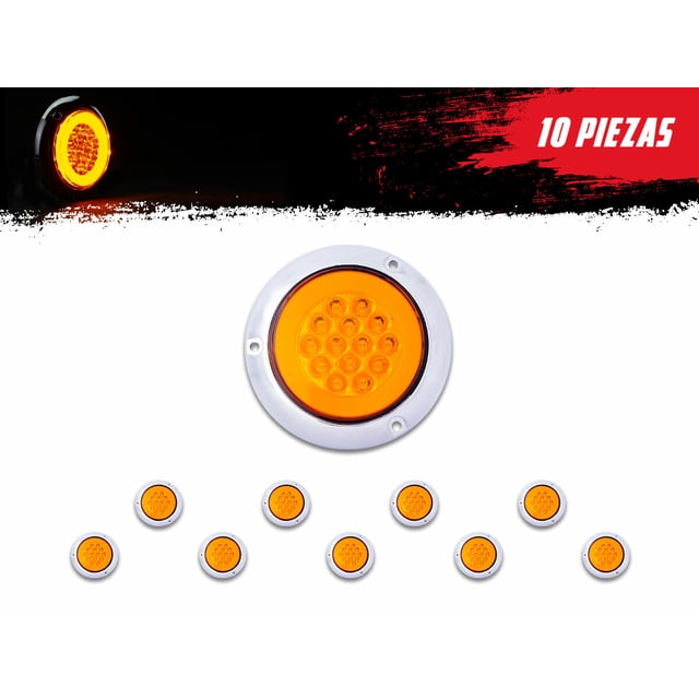 Plafones Posteriores TUNELIGHT-RENOVATIO 14 LEDS Aro de Gel Ámbar 10 piezas