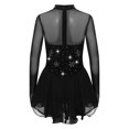 thumbnail image 6 of TiaoBug Kids Girls  Figure Ice Skating Ballet Dance Dress Rhinestones Dancewear Gymnastics Leotard Black 6, 6 of 7