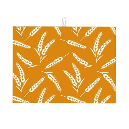 

Zeuib Autumn Orange Wheat Dish Drainer Kitchen Counter Kitchen Drying Mat Heat Resistant Drainer Mats Easy to Clean Dish Rack Pad
