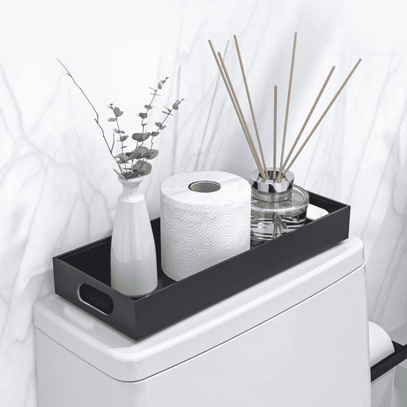 YUOFD Toilet Tank Tray, Bamboo Rectangular Bathroom Tray, 12.5*7.8 Inches Tray Suitable for Toilet Tank Bathroom