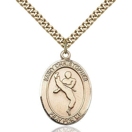 - St. Christopher / Martial Arts Medal in 14 KT Gold Filled