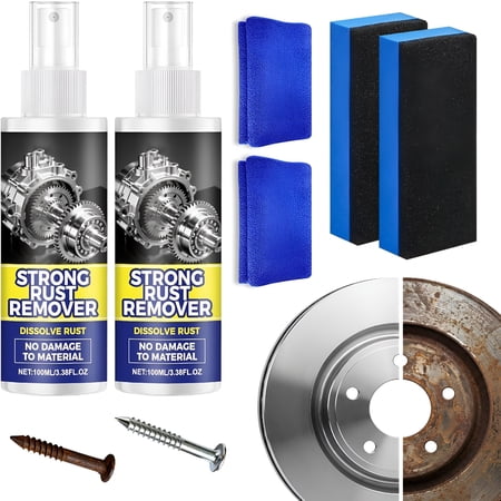 RIONIMA 2026 New Rust Remover Spray for Metal,Multipurpose Rust Stain Remover,Heavy Duty Metal Cleaner for Garage,Workshop,Home,Diy for Metals,Tools,Cars,Chains(2Pcs)