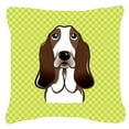 thumbnail image 3 of Caroline's Treasures BB1181PW1818 Checkerboard Blue Basset Hound Canvas Fabric Decorative Pillow , 18H x18W, multicolor, 3 of 3