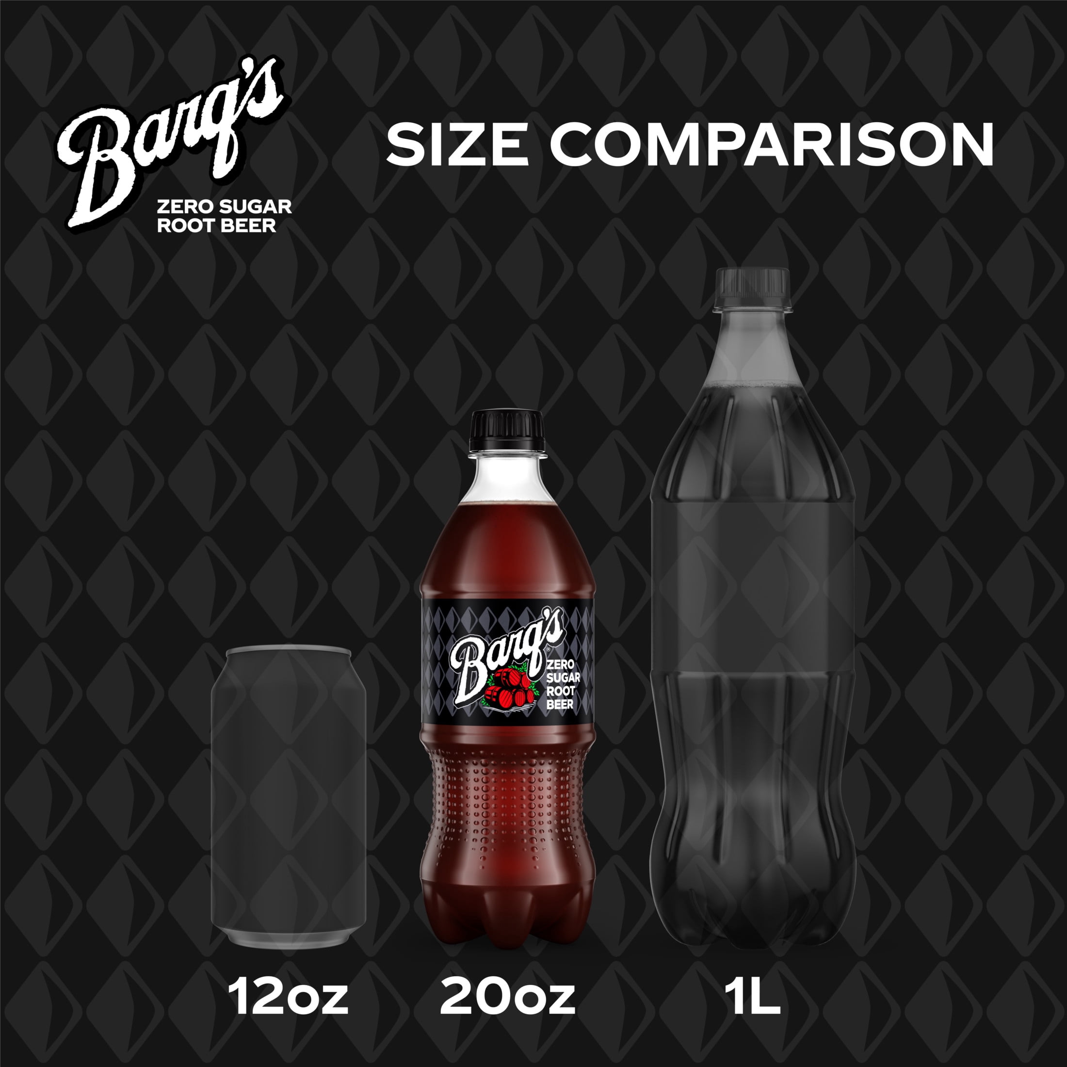 (5 pack) Barq's Zero Sugar Root Beer Soda Pop Bottle, 20 fl oz